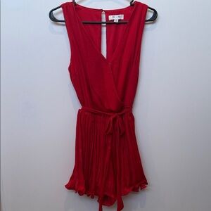 She + Sky Red Sleeveless Romper